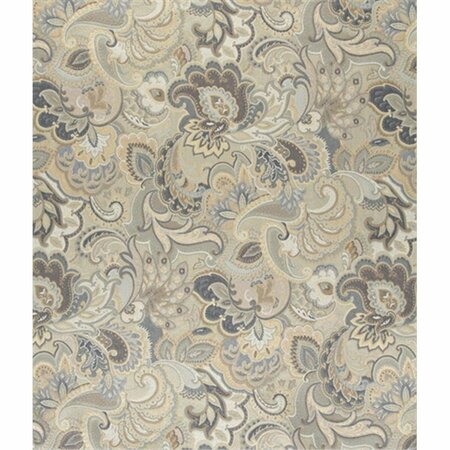 FINE-LINE 54 in. Wide Blue, White And Gold, Abstract Floral Upholstery Fabric FI2940928